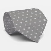 Gray Personal Monogram Muster Krawatte (Gerollt)