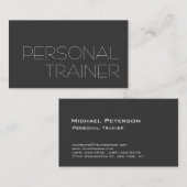 Gray Personal Trainer Fitness Business Card Visitenkarte (Vorne/Hinten)