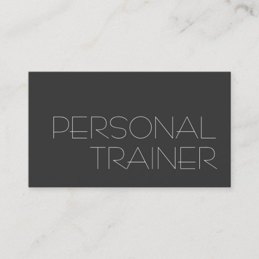 Gray Personal Trainer Fitness Business Card Visitenkarte (Vorderseite)