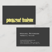Gray Personal Trainer Fitness Sport Custom Linen Visitenkarte (Vorne/Hinten)