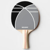 Gray Personalized Ping Pong Paddle with Name Tischtennis Schläger (Rückseite)