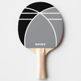 Gray Personalized Ping Pong Paddle with Name Tischtennis Schläger