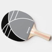 Gray Personalized Ping Pong Paddle with Name Tischtennis Schläger (Seitenansicht)