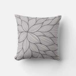 Gray Petal Watercolor Pillow Kissen