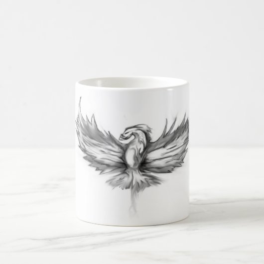 Gray Phoenix Rising Kaffeetasse (Mittel)