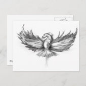 Gray Phoenix Rising Postkarte (Vorne/Hinten)