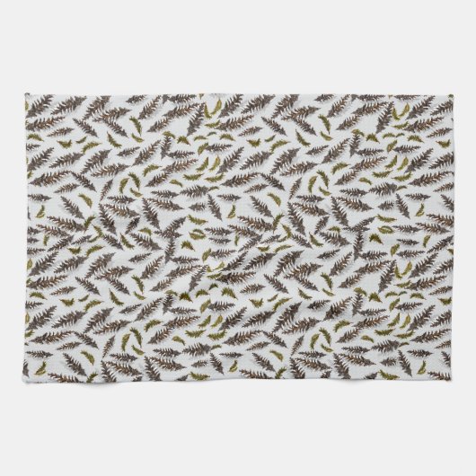 Gray Pinecones Evergreen Kitchen Towel Geschirrtuch (Horizontal)
