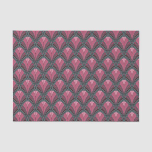 GRAY & PINK ART DECO-MUSTER SEIDENPAPIER (Vorderseite)