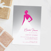 Gray & Pink Couture Wedding Dress Brautparty Einladung
