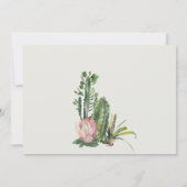 GRAY PINK FLORAL DESERT CACTI FOLIAGE BABY DUSCHE EINLADUNG (Rückseite)