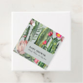 GRAY PINK FLORAL DESERT CACTI FOLIAGE BABY DUSCHE GESCHENKANHÄNGER (Beispiel)