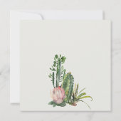 GRAY PINK FLORAL DESERT CACTI FOLIAGE VERLOBUNG EINLADUNG (Rückseite)
