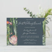 GRAY PINK FLORAL DESERT CACTI POST WEDING BRUCH EINLADUNG (Stehend Vorderseite)