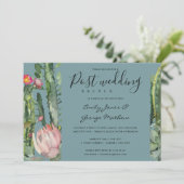 GRAY PINK FLORAL DESERT CACTI POST WEDING BRUCH EINLADUNG (Stehend Vorderseite)