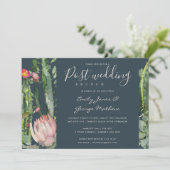 GRAY PINK FLORAL DESERT CACTI POST WEDING BRUCH EINLADUNG (Stehend Vorderseite)