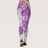 Gray Pink Fractal Art Leggings (Rückseite)