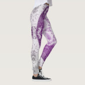 Gray Pink Fractal Art Leggings (Rechts)