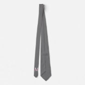 Gray & Pink Monogramed Necktie Krawatte (Rückseite)