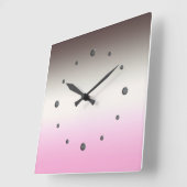 Gray pink Ombre Square Wall Clock Quadratische Wanduhr (Winkel)