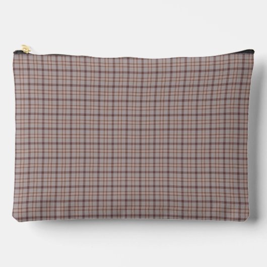 Gray Pink Plaid Classic Pattern Retro Zubehörtasche (Vorderseite)