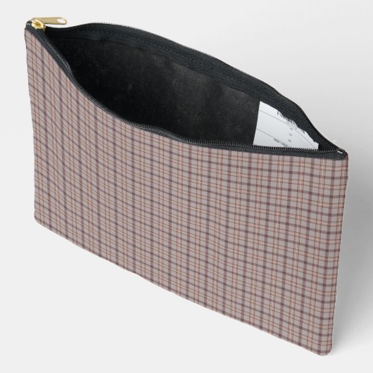 Gray Pink Plaid Classic Pattern Retro Zubehörtasche (Offen)