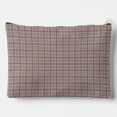 Gray Pink Plaid Classic Pattern Retro Zubehörtasche (Rückseite)