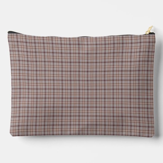 Gray Pink Plaid Classic Pattern Retro Zubehörtasche (Rückseite)