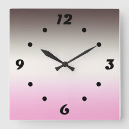 Gray Pink Shadow Quadratische Wanduhr