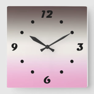 Gray Pink Shadow Quadratische Wanduhr