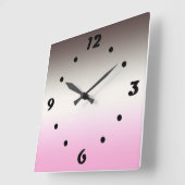 Gray Pink Shadow Quadratische Wanduhr (Winkel)