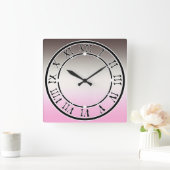 Gray Pink Shadow Quadratische Wanduhr (Zuhause)