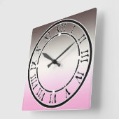 Gray Pink Shadow Quadratische Wanduhr (Winkel)
