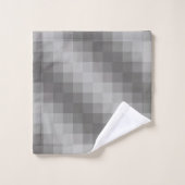 Gray Pixel Grafik auf weißen Badezimmertücher Badhandtuch Set (Waschlappen)