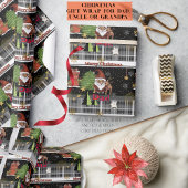 Gray Plaid Santa Christmas Wrapping Paper for Dad Geschenkpapier