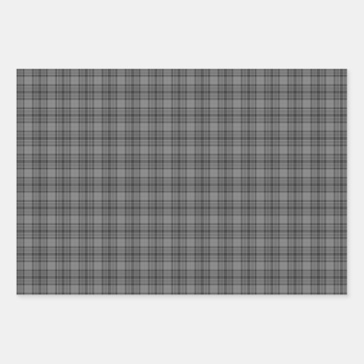 Gray Plaid Tartan Geschenkpapier Set (Vorderseite 3)