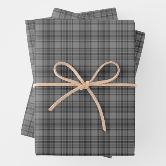 Gray Plaid Tartan Geschenkpapier Set (Beispiel)
