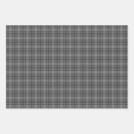 Gray Plaid Tartan Geschenkpapier Set