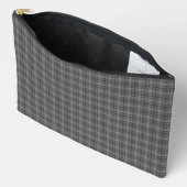 Gray Plaid Tartan Pattern Zubehörtasche (Offen)