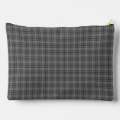 Gray Plaid Tartan Pattern Zubehörtasche (Rückseite)