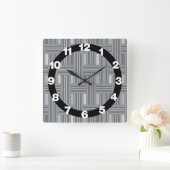 Gray Plaid Weave Quadratische Wanduhr (Zuhause)