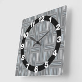 Gray Plaid Weave Quadratische Wanduhr (Winkel)