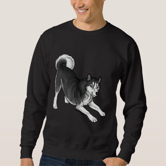 Gray Playing Husky Sweatshirt (Vorderseite)
