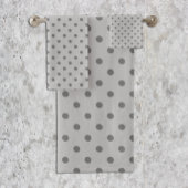 Gray Polka Dot Badhandtuch Set