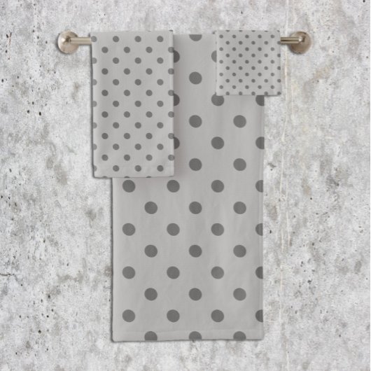 Gray Polka Dot Badhandtuch Set