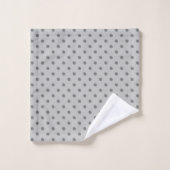 Gray Polka Dot Badhandtuch Set (Waschlappen)