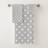 Gray Polka Dot Badhandtuch Set (Insitu)