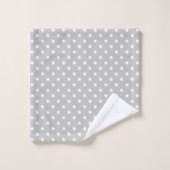 Gray Polka Dot Badhandtuch Set (Waschlappen)