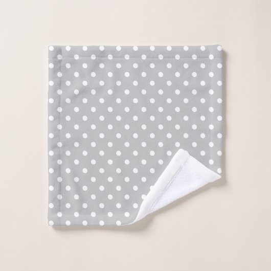 Gray Polka Dot Badhandtuch Set (Waschlappen)