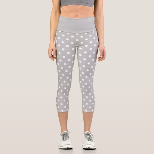 Gray Polka Dot Capri Leggings (Vorderseite)