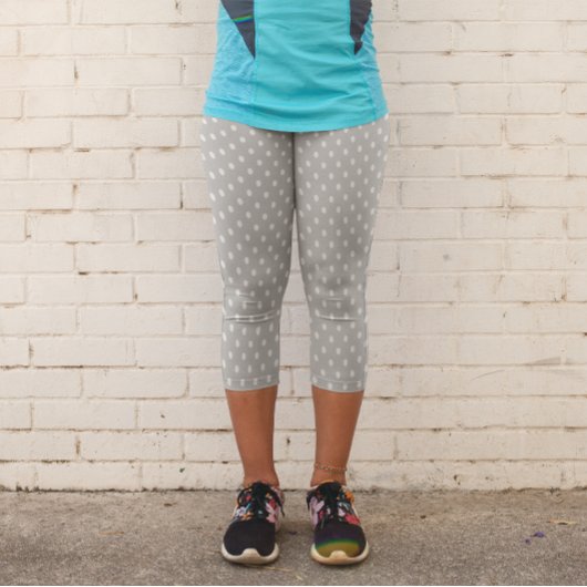 Gray Polka Dot Capri Leggings